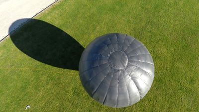Solar balloon 67m³ inflated on the ground