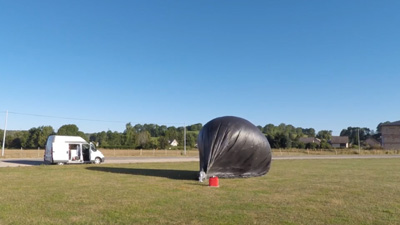 Solar balloon inflation 67m³