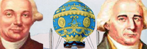 1st human flight in history in 1783, by the Montgolfier brothers